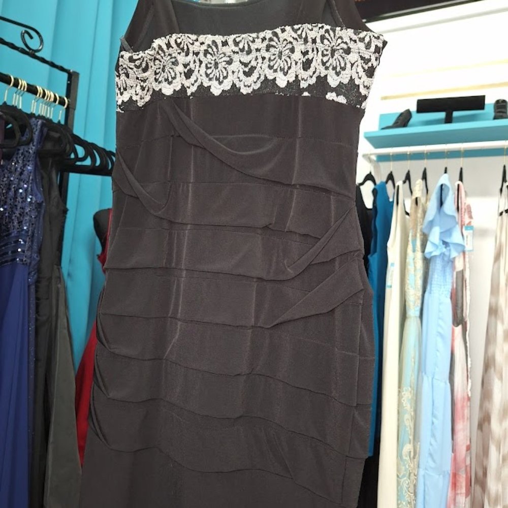 Intermission Cocktail Short Dress Size10 Black/Silver